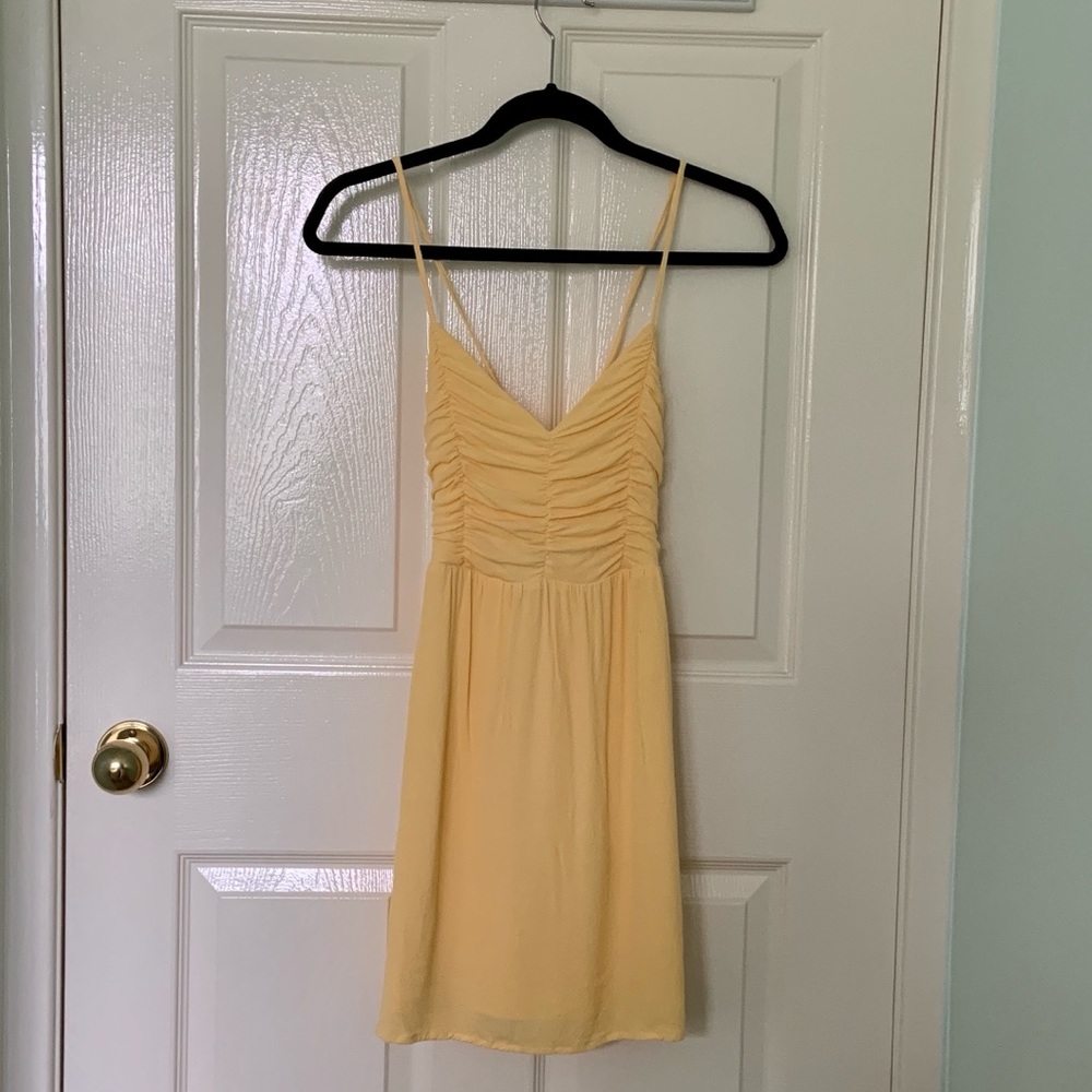 Yellow Ruched Dress